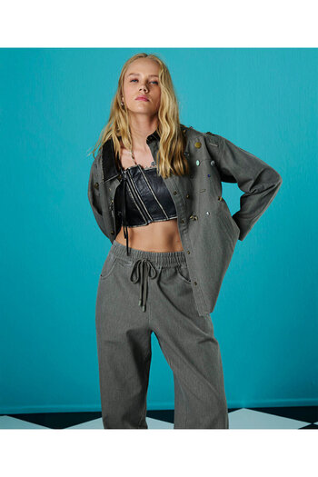 Twist Oversize Jacket with Mixed Accessories