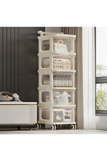 Choice 5-Drawer Multi-Function Reinforced Plastic Movable Storage Drawers