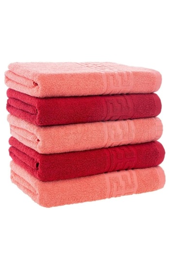 OEM Set 5 Prosoape 70x140 cm Rosu Coral 100% Bumbac