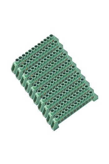 flores Set of 10 electrical terminal blocks, green, 12 holes