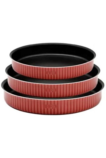 Newflon Raound Oven Tray Set Of 3 Pcs Size ( 22*26*30 )