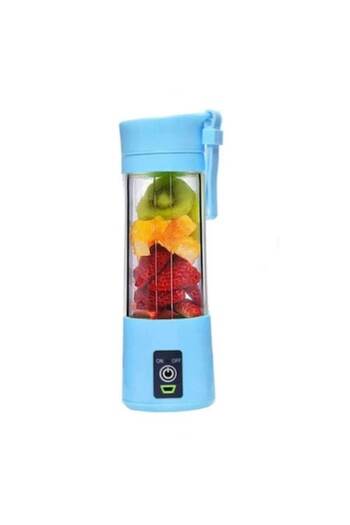 BAOXİ Mini blender electric portabil cu 6 lame 3D, încărcare USB, capacitate 380 ml - Albastru