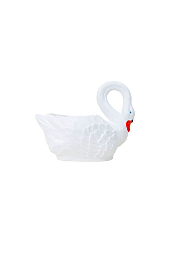 Z-Tools Plastic flower pot, white swan pattern, length 43cm, / EXT 6213