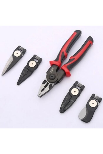 dalimag Set 5 in 1 multifunctional plier Macvi, steel, wire cutter, stripper, crimping tool, shear, with sto