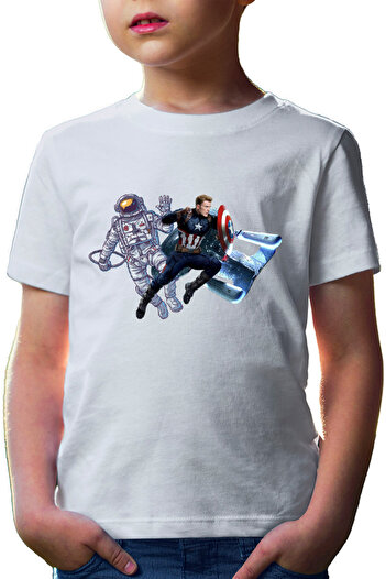 OEM Kids T-shirt Captain America Astronaut NASA Star Trek Space Ship Shield