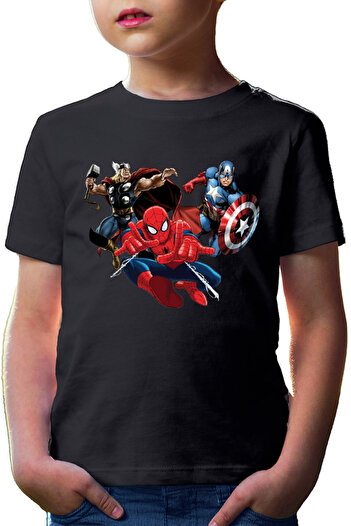 OEM Kids T-shirt Spiderman Captain America Thor Fly Hero Cool