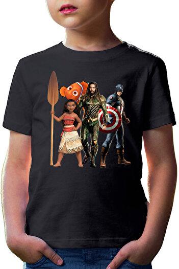 OEM Kids T-shirt Aquaman Moana Destiny Captain America Nemo Fish Cut