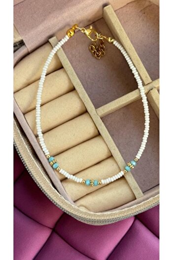 MUTENA Bijouterie Colored Pearl Anklet - Pearl Stone Anklet