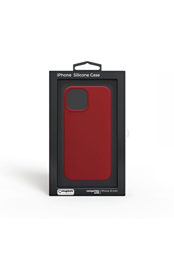 NOA MagSafe compatible silicone protective case for iPhone 13 Mini (2021), Red