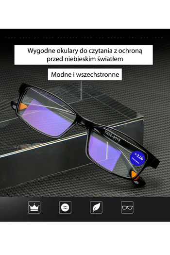 shumee Okulary do czytania Optic asferyczne z filtrem, do komputera, lekkie, wygodne