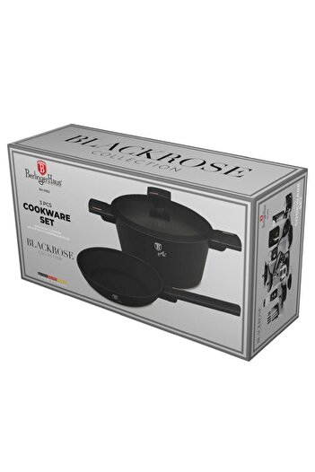 Berlinger Haus 3 Pcs Pot And Pan Set 24 Cm Titanium Coating Cookware Monaco Collection Induction All Stoves