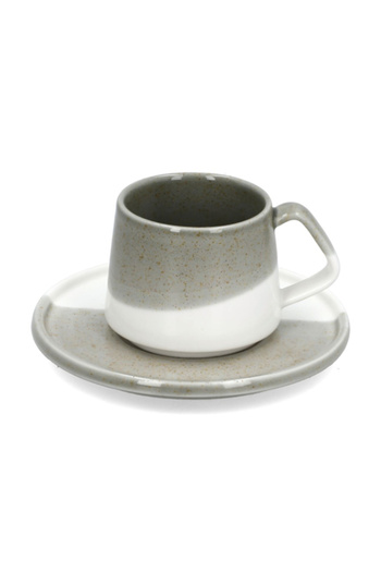 EasyLife Porcelain Microwave and Dishwasher Safe Coffee Cup and Saucer Set 130ml