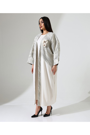 Fi'l Arz Fashion Rose Long Linen Abaya