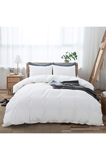 Five Store Double bed linen, Crumb Cookie, mercerized cotton, white, 4 pieces