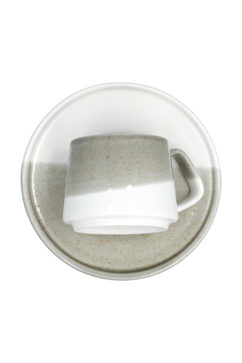 EasyLife Porcelain Microwave and Dishwasher Safe Coffee Cup and Saucer Set 130ml