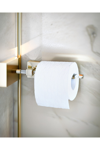 Hagen Ömür Boyu Paslanmaz Seffaf Lüks Askı Wc Kağıtlık Banyo Askısı Gold Yapışkanlı Askı Premium A+
