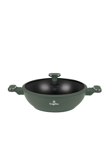 Berlinger Haus Wok with lid and titanium coating 30 cm Green Matte Collection