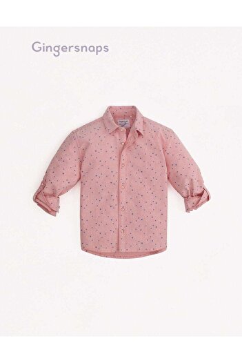 Gingersnaps Button-Up Long Sleeve Polka Dot Shirt for Boys