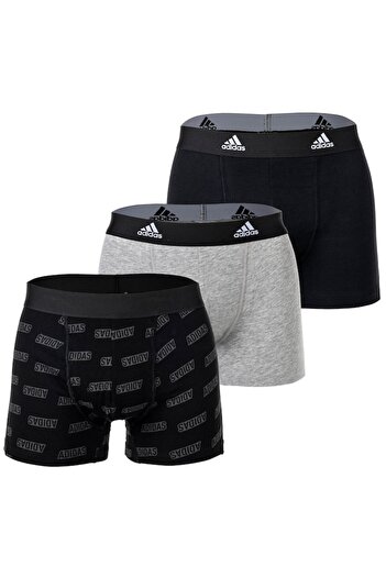 adidas , Set of Boxers with Logo Waistband Active Flex - 3 Pairs, Black, Gray, XL