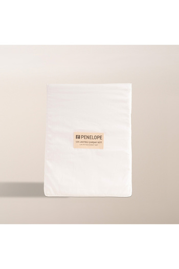 Penelope 100% Cotton Satin Duvet Cover Set 160X220 cm White - Lia Series