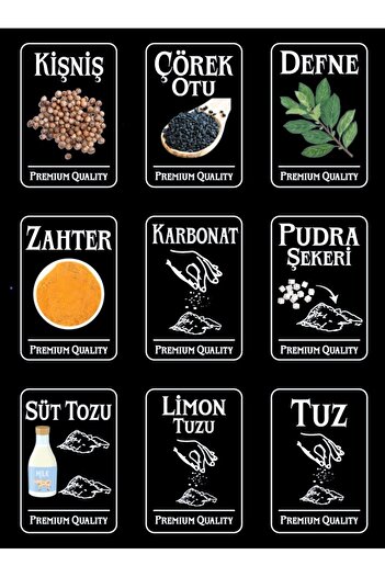 TOTTERİQ 78Pcs Spice Rack Label Seasoning Pulses Nuts Jar Sticker Label