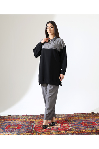 Fi'l Arz Fashion Front Zipper Tunic Sports Suit