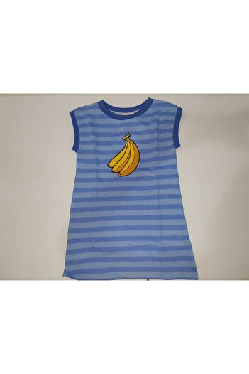 Gingersnaps Striped Dress with Chest Print for Girls