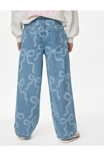 Marks & Spencer Denim Wide Leg Desenli Jean Pantolon (6-16 Yaş)