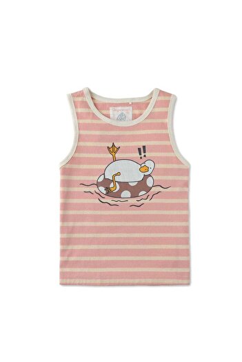 Gingersnaps Striped Boys' T-Shirt with Duck Print
