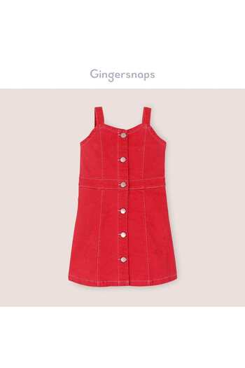 Gingersnaps Girls' Button-Front Strap Dress