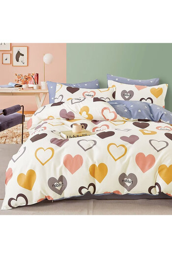 Pucioasa Printed Percale Bed Linen (Prc77) - King Size 6 Pieces With Cover