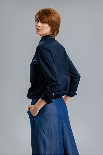 RVL Navy blue shirt with drawstring waist