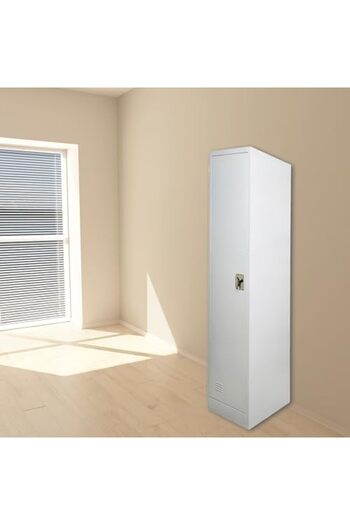 INFINI HOMES 1 Tier Heavy Duty Metal Steel Storage Locker Cabinet with Plastic Handle