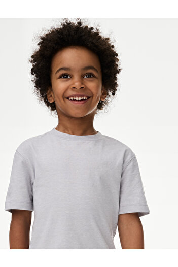 Marks & Spencer 2'li Saf Pamuklu Soyut Desenli Gömlek ve Tişört Takımı (2-8 Yaş)