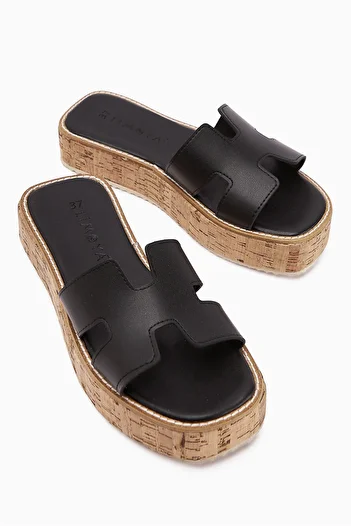 Limoya Runa Black Thick Soled Women's Slippers