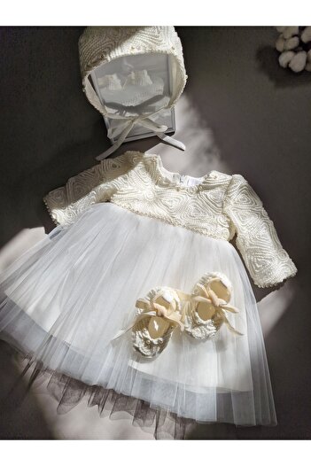 OEM Ivory lace baptism dress, Oly