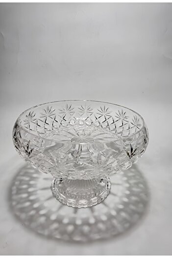 AKDEN STORE Crystal Cutting Decor Elegant Series 26 cm Tableware Glass Bowl