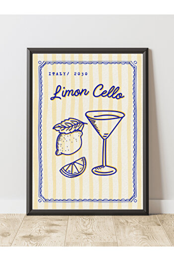 JESSE STORY Lemon Cello Illustration Design Decorative Frameless Wall Painting (Poster)