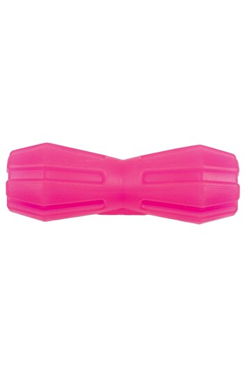 Agility Jucarie din cauciuc pentru caini, forma de Gantera cu Gaura, 12 cm, roz