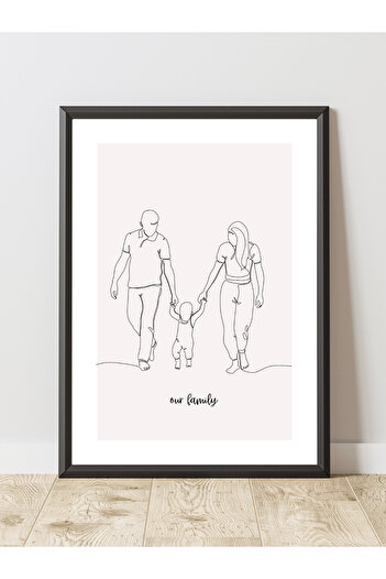 JESSE STORY Our Family Minimalist Design Decorative Frameless Wall Painting (Poster)