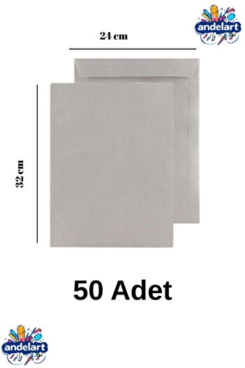 andelart A4 Torba Zarf 24x32 Kraft 90 gr Silikonlu 50 'li