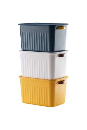 wesken Boxsis 3 Pcs 15 Lt Organizer Box with Lid Decorative Cabinet Interior Organizer