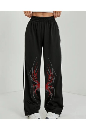 Touz Moda Spider Web Oversize ελαστικό φαρδύ παντελόνι