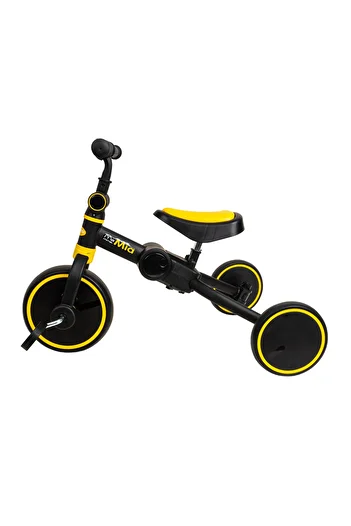 Z-Tools 2 in 1 foldable tricycle for children, adjustable, black-yellow / ZTS8482