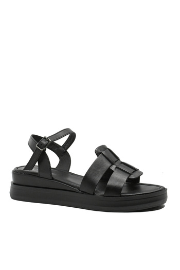 Anna Women's Sandals Viotti with Decorative Application, Black, Leather