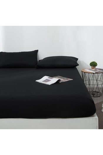 Kotonia Home elastic bed cover - Knit, cotton, black, 160x200+30 cm