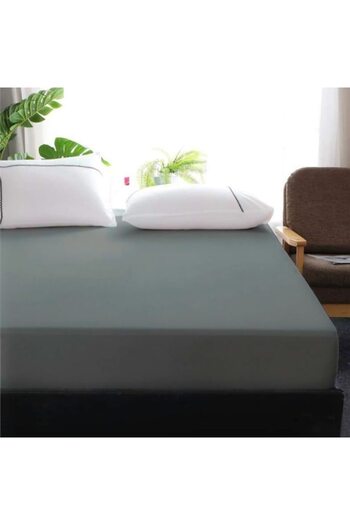 Kotonia Home elastic bed cover - Knit, cotton, anthracite gray, 100x200+30 cm