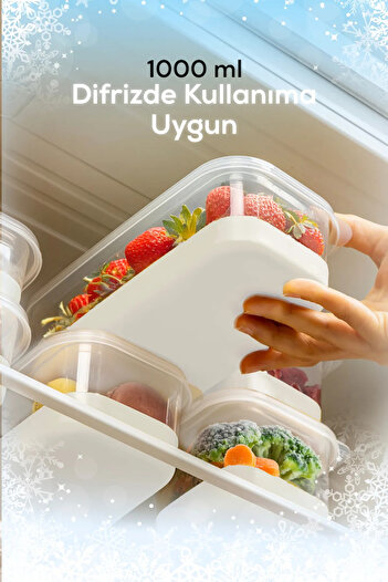 Şahane Pazar 6-Piece Freezer Silicone Base Storage Container 1000ml Spl1082