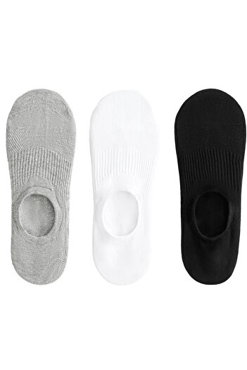 Oysho 3 pairs of high-cut cotton blend invisible sports socks