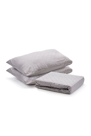 Home Still SOFT BEDDING SET 220X240 + 2 PILLOWCASE 50X70, GREY